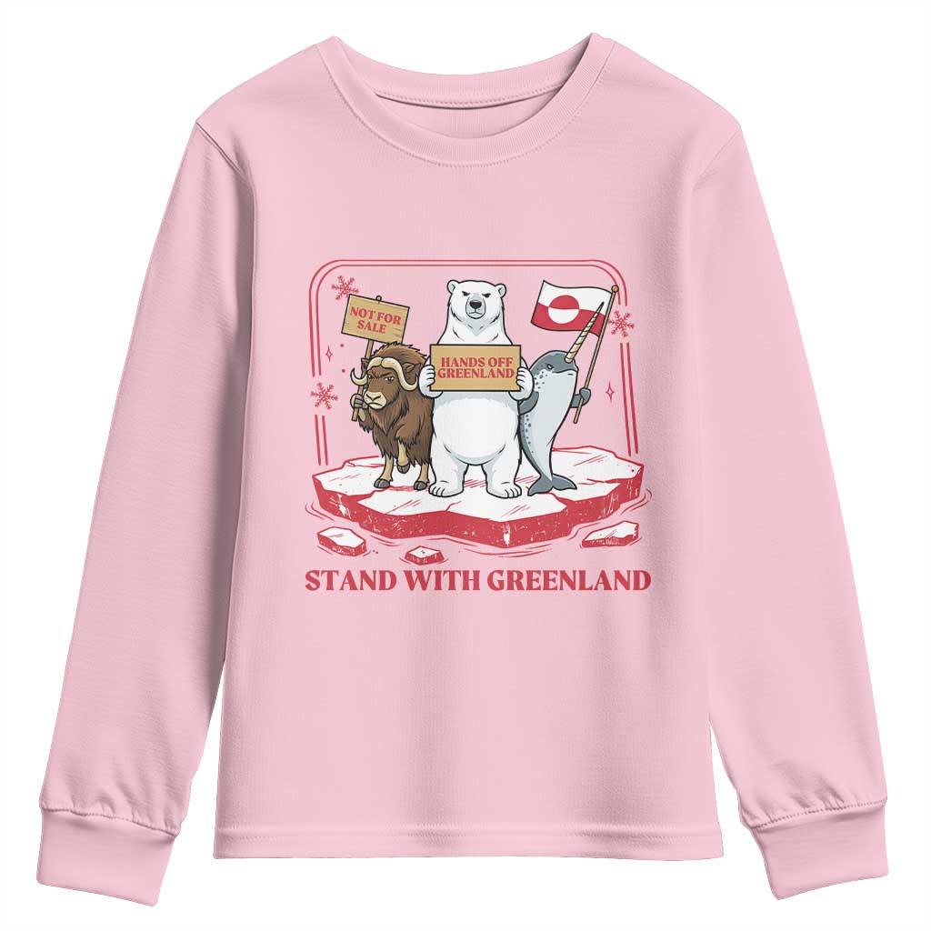 Hands Off Greenland Youth Sweatshirt Support Greenlander Gift