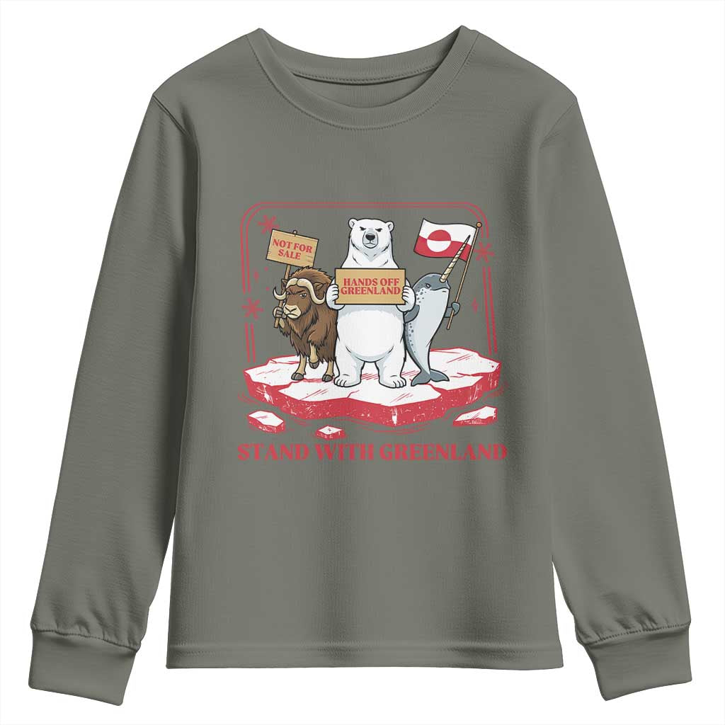 Hands Off Greenland Youth Sweatshirt Support Greenlander Gift
