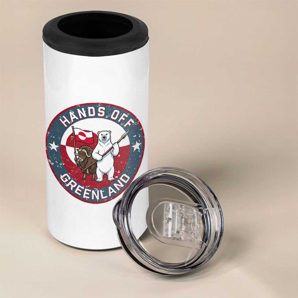 Hands Off Greenland 4 in 1 Can Cooler Tumbler Anti Authoritarian Political Gag Gift