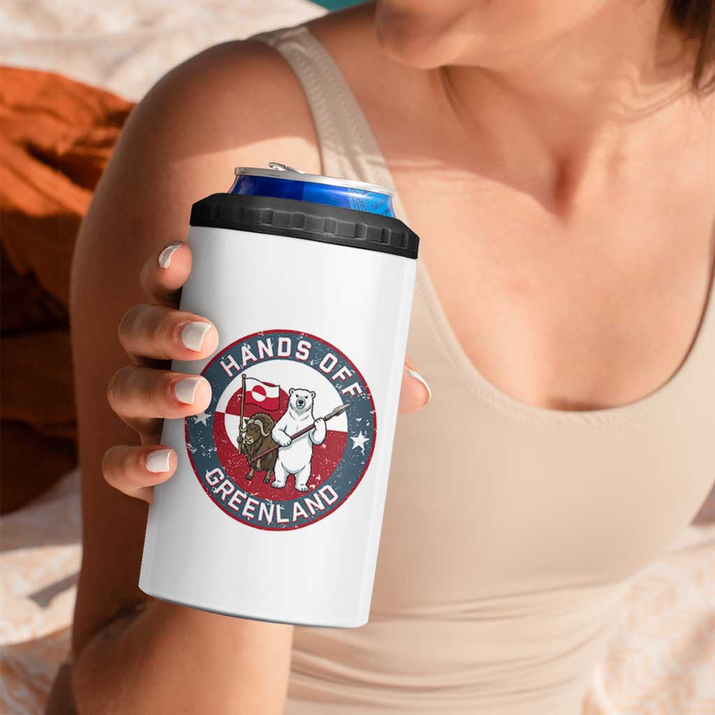 Hands Off Greenland 4 in 1 Can Cooler Tumbler Anti Authoritarian Political Gag Gift