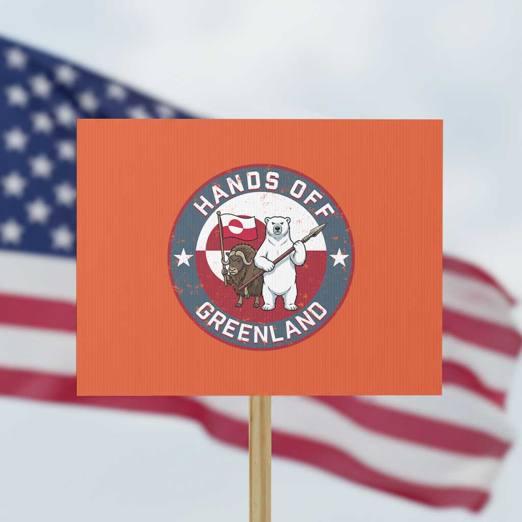 Hands Off Greenland Protest Sign Anti Authoritarian Political Gag Gift