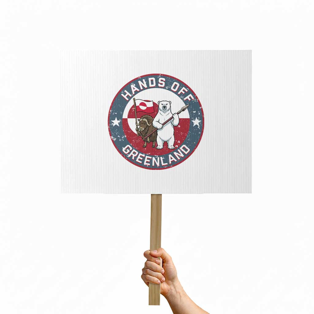 Hands Off Greenland Protest Sign Anti Authoritarian Political Gag Gift