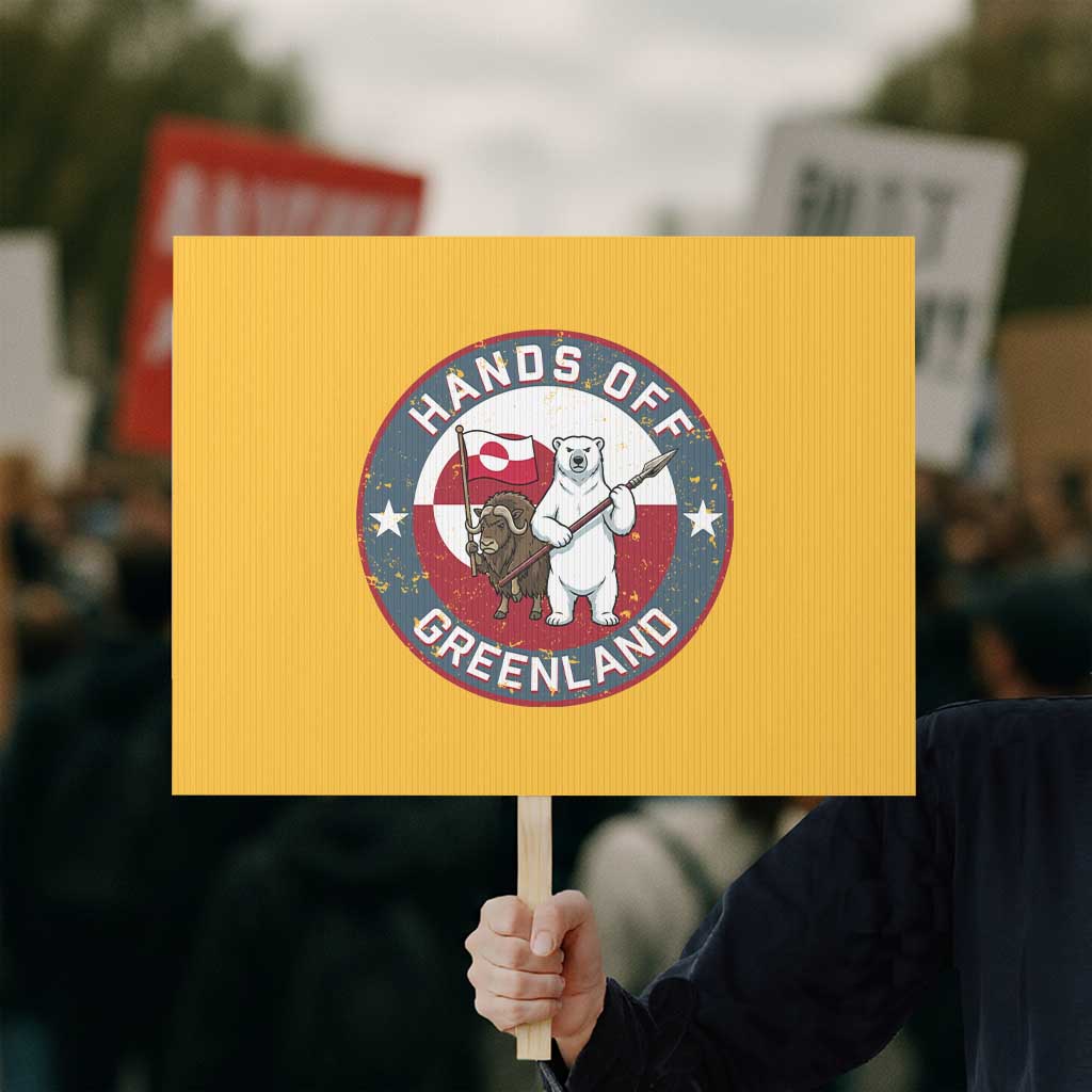Hands Off Greenland Protest Sign Anti Authoritarian Political Gag Gift
