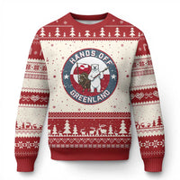 Hands Off Greenland Ugly Christmas Sweater Anti Authoritarian Political Gag Gift