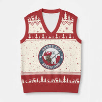 Hands Off Greenland V-Neck Knit Sweater Vest Anti Authoritarian Political Gag Gift