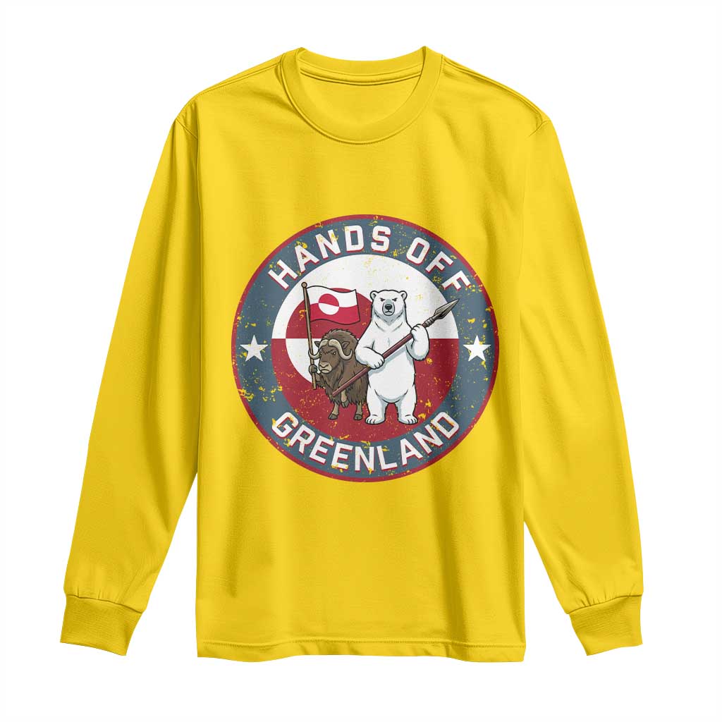 Hands Off Greenland Long Sleeve Shirt Anti Authoritarian Political Gag Gift