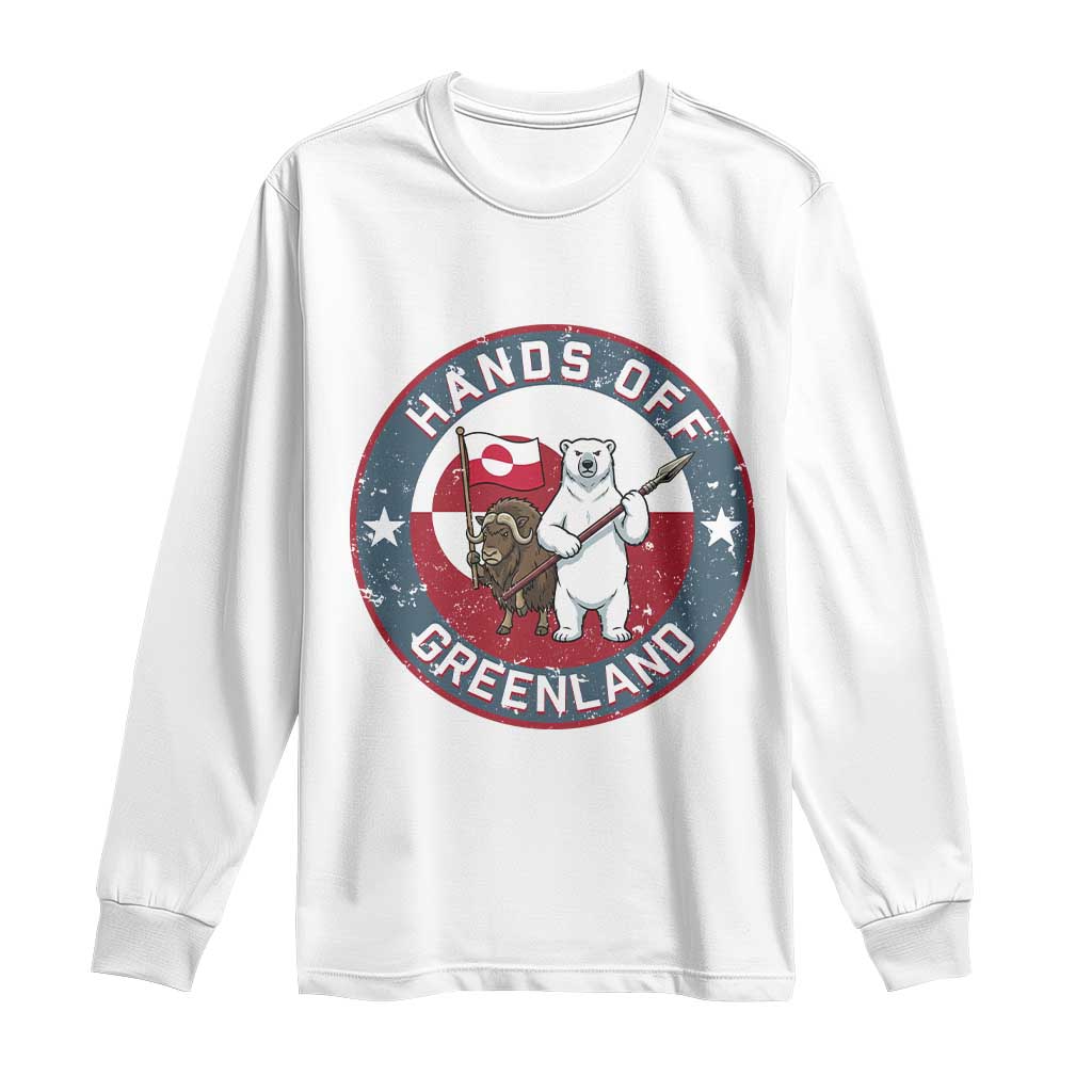 Hands Off Greenland Long Sleeve Shirt Anti Authoritarian Political Gag Gift