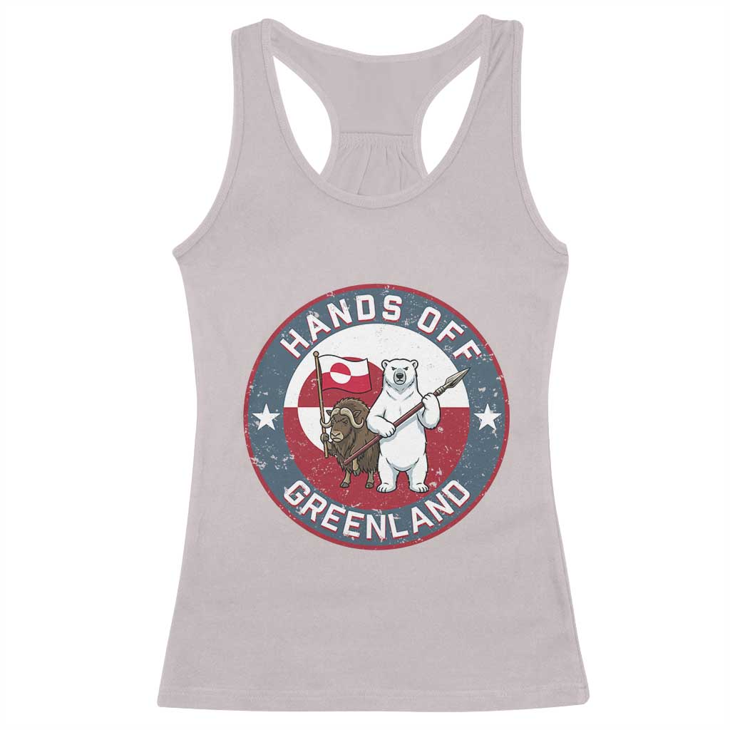 Hands Off Greenland Racerback Tank Top Anti Authoritarian Political Gag Gift
