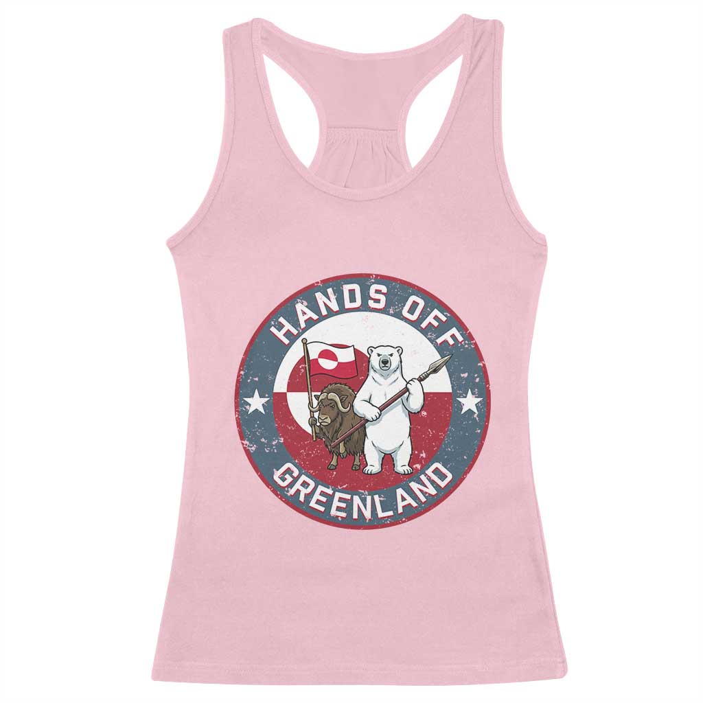 Hands Off Greenland Racerback Tank Top Anti Authoritarian Political Gag Gift
