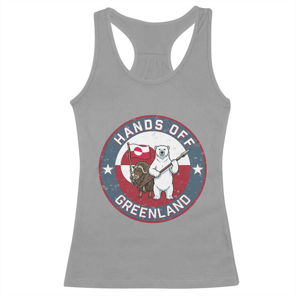 Hands Off Greenland Racerback Tank Top Anti Authoritarian Political Gag Gift