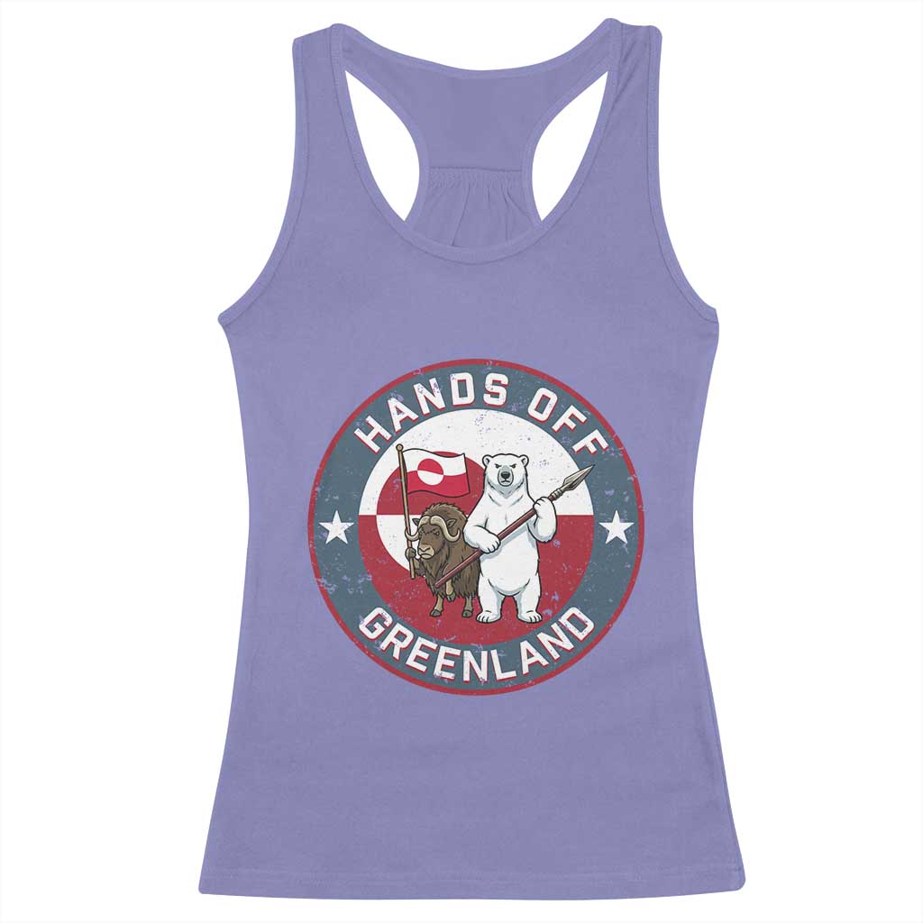Hands Off Greenland Racerback Tank Top Anti Authoritarian Political Gag Gift