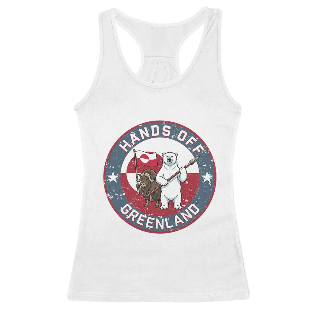 Hands Off Greenland Racerback Tank Top Anti Authoritarian Political Gag Gift