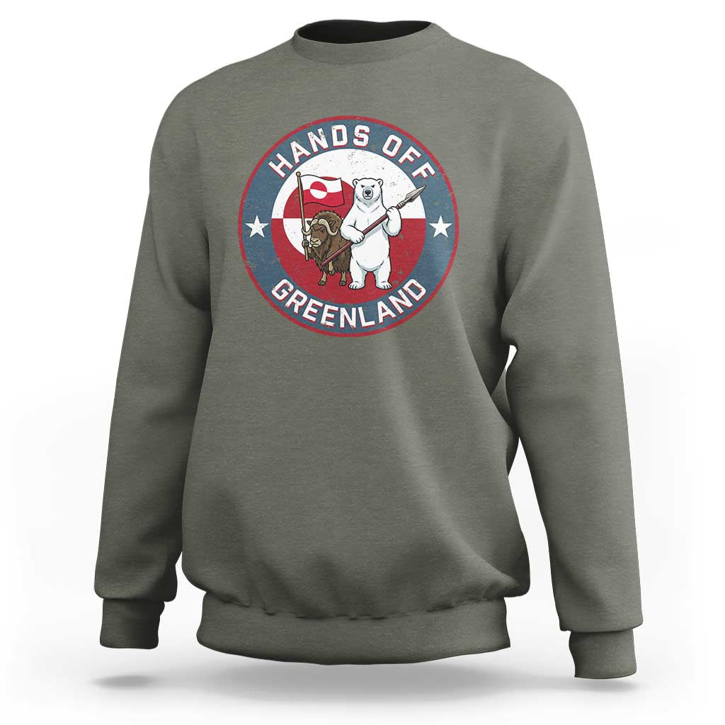 Hands Off Greenland Sweatshirt Anti Authoritarian Political Gag Gift
