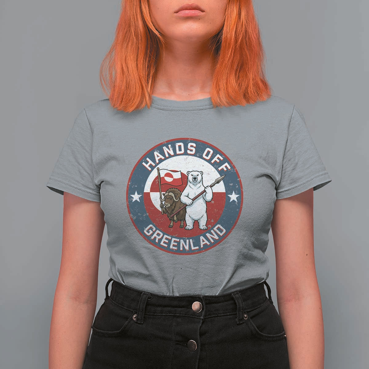 Hands Off Greenland T Shirt For Women Anti Authoritarian Political Gag Gift