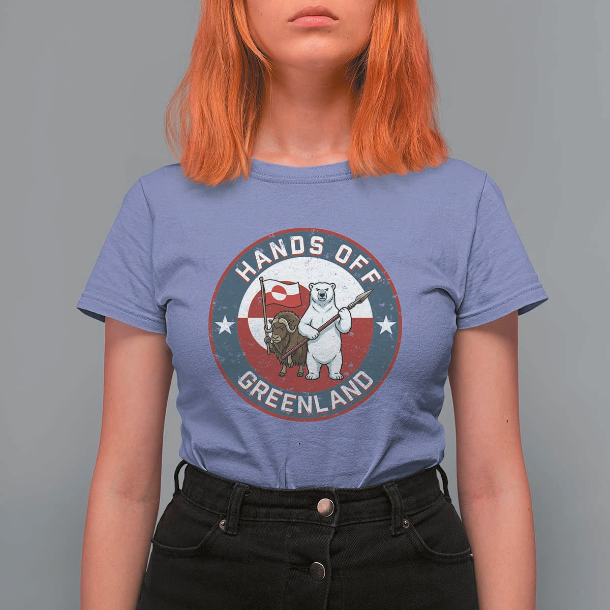 Hands Off Greenland T Shirt For Women Anti Authoritarian Political Gag Gift