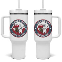 Hands Off Greenland Tumbler With Handle Anti Authoritarian Political Gag Gift