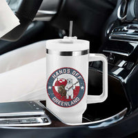 Hands Off Greenland Tumbler With Handle Anti Authoritarian Political Gag Gift