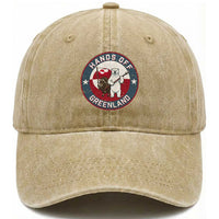 Hands Off Greenland Washed Cotton Baseball Cap Anti Authoritarian Political Gag Gift