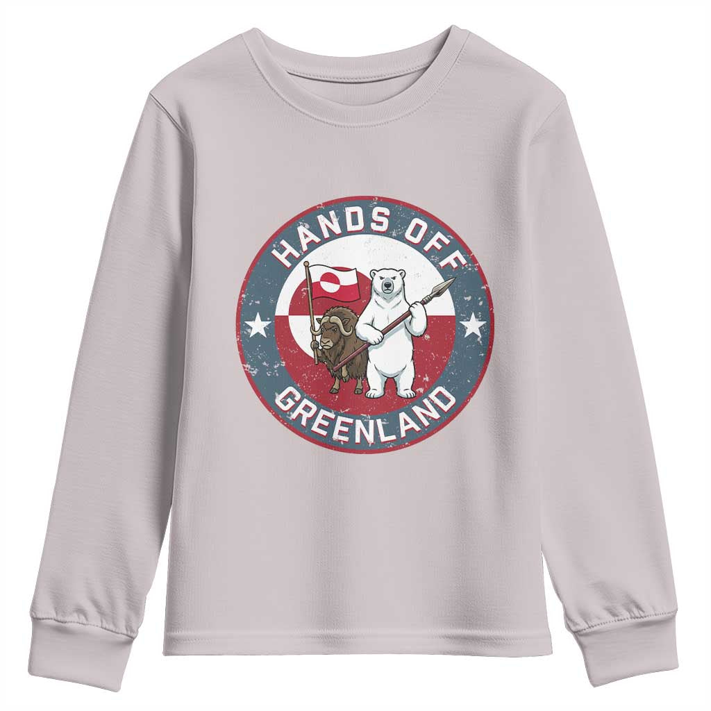 Hands Off Greenland Youth Sweatshirt Anti Authoritarian Political Gag Gift