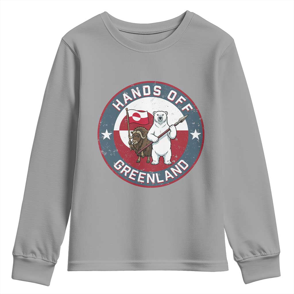 Hands Off Greenland Youth Sweatshirt Anti Authoritarian Political Gag Gift