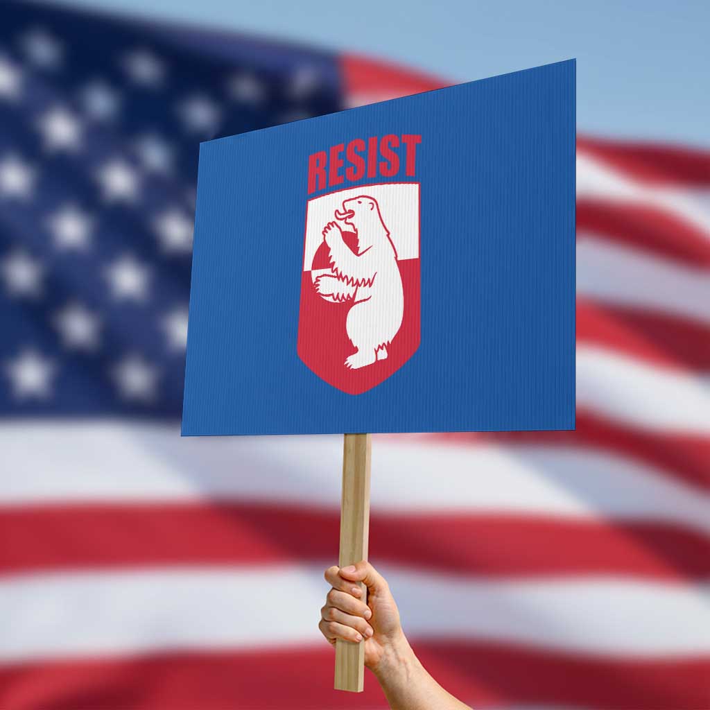 Greenland Resist Protest Sign Stand With Greenlanders