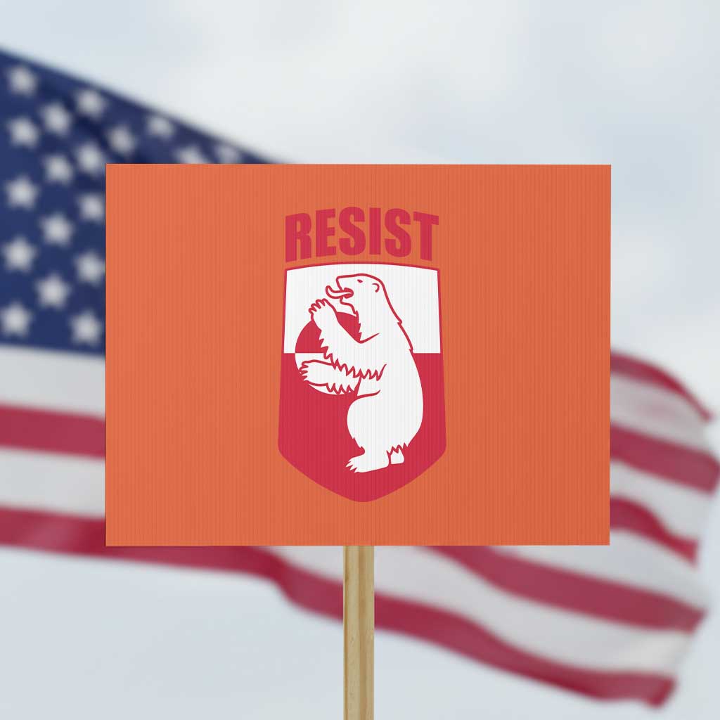 Greenland Resist Protest Sign Stand With Greenlanders
