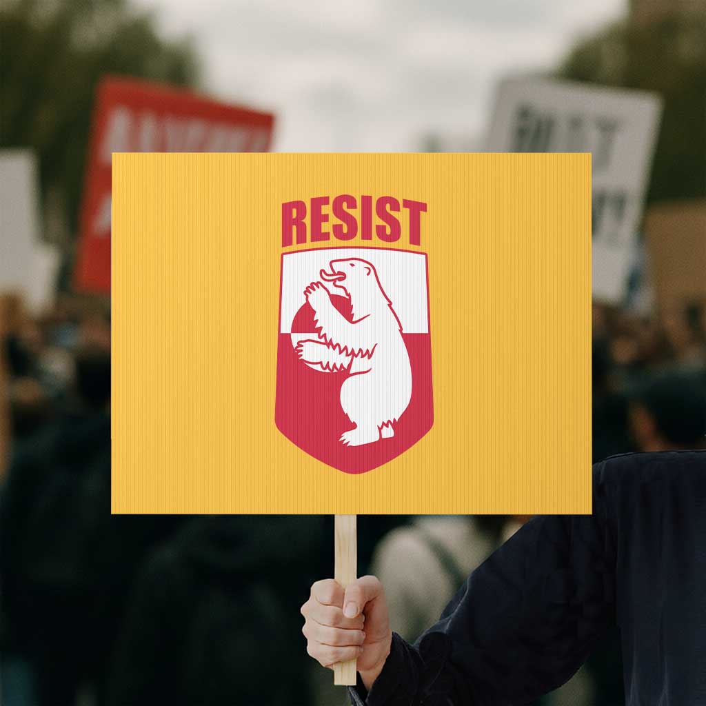 Greenland Resist Protest Sign Stand With Greenlanders