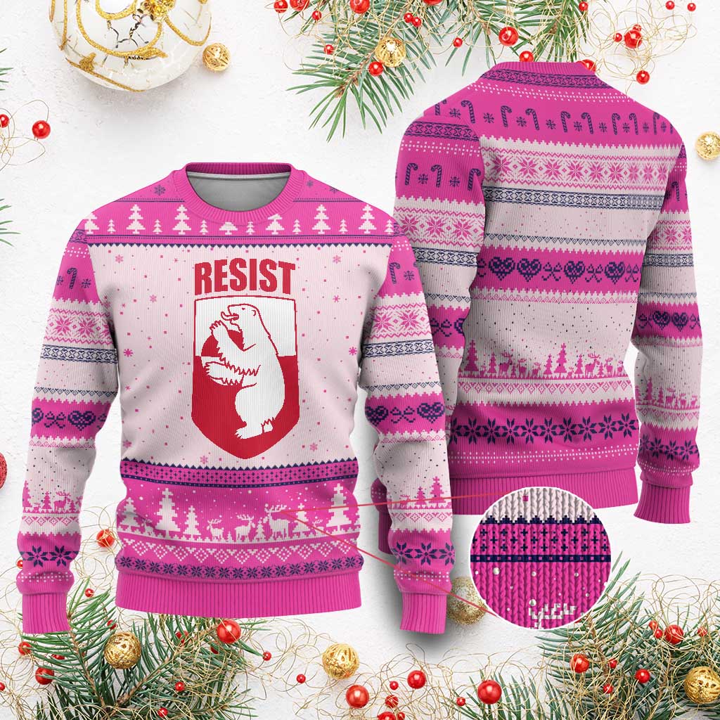 Greenland Resist Ugly Christmas Sweater Stand With Greenlanders