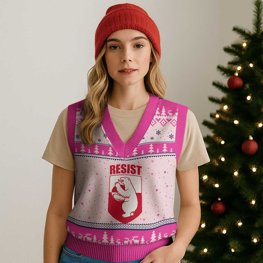 Greenland Resist V-Neck Knit Sweater Vest Stand With Greenlanders