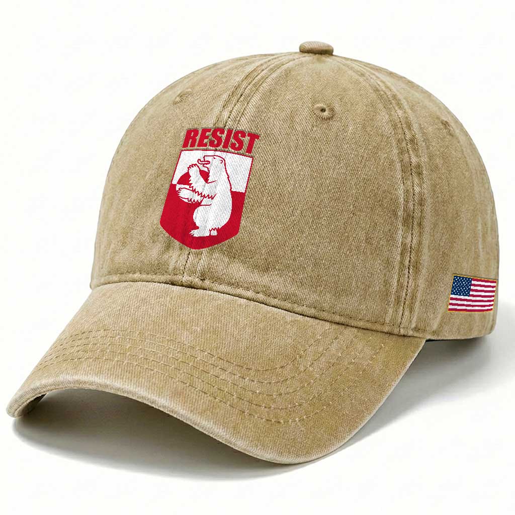 Greenland Resist Washed Cotton Baseball Cap Stand With Greenlanders