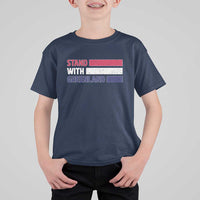 Vintage Retro Stand With Greenland T Shirt For Kid Support Greenlander Gift