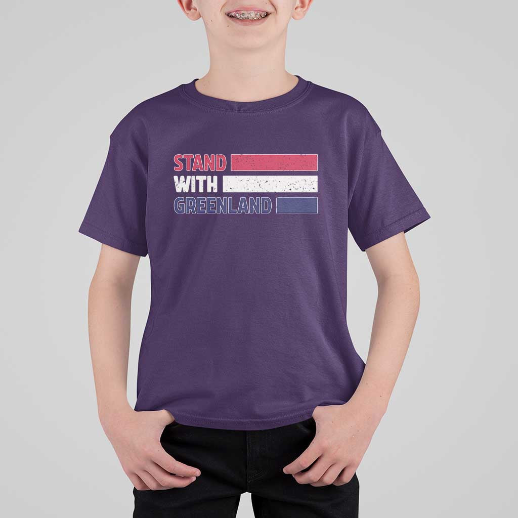 Vintage Retro Stand With Greenland T Shirt For Kid Support Greenlander Gift