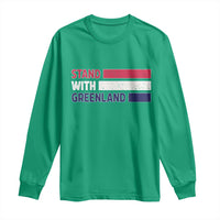 Vintage Retro Stand With Greenland Long Sleeve Shirt Support Greenlander Gift