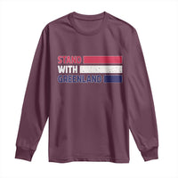 Vintage Retro Stand With Greenland Long Sleeve Shirt Support Greenlander Gift