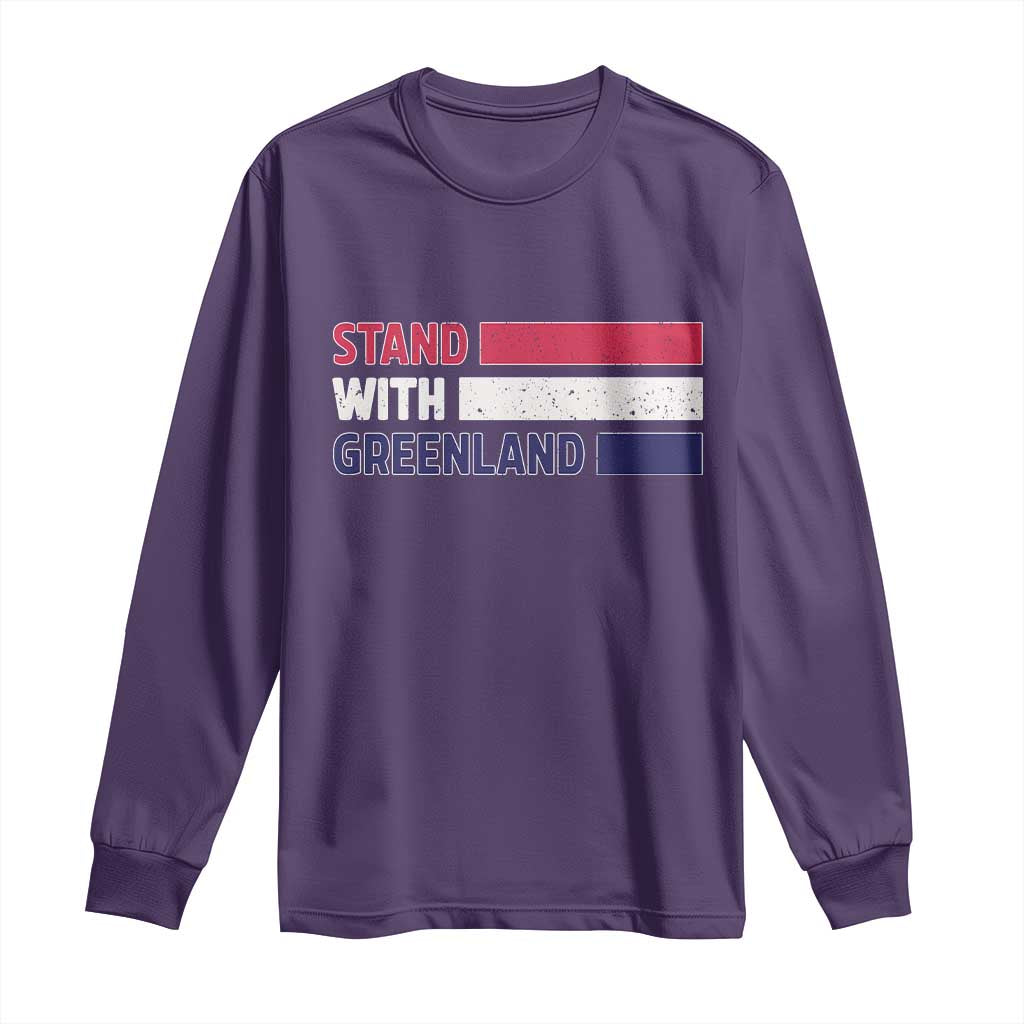 Vintage Retro Stand With Greenland Long Sleeve Shirt Support Greenlander Gift