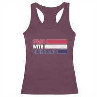 Vintage Retro Stand With Greenland Racerback Tank Top Support Greenlander Gift