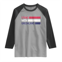 Vintage Retro Stand With Greenland Raglan Shirt Support Greenlander Gift