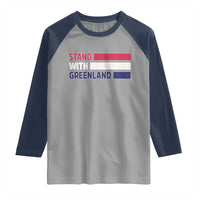 Vintage Retro Stand With Greenland Raglan Shirt Support Greenlander Gift