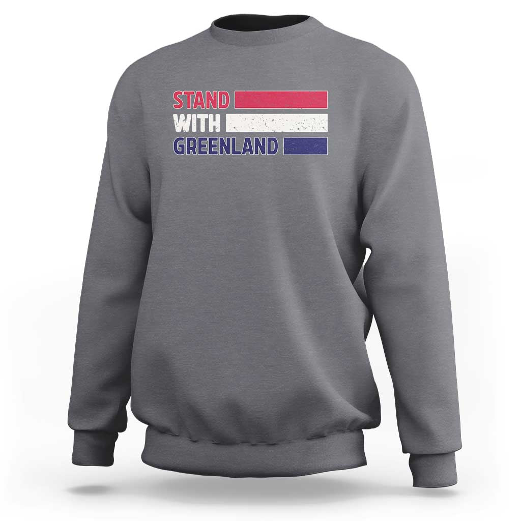 Vintage Retro Stand With Greenland Sweatshirt Support Greenlander Gift