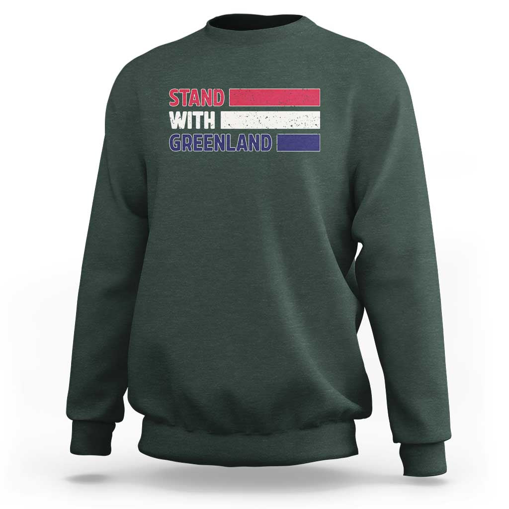 Vintage Retro Stand With Greenland Sweatshirt Support Greenlander Gift