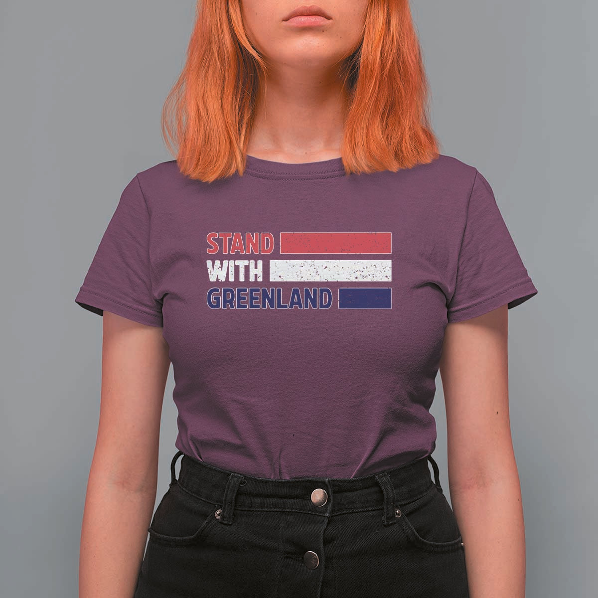 Vintage Retro Stand With Greenland T Shirt For Women Support Greenlander Gift