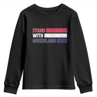 Vintage Retro Stand With Greenland Youth Sweatshirt Support Greenlander Gift