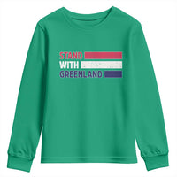 Vintage Retro Stand With Greenland Youth Sweatshirt Support Greenlander Gift