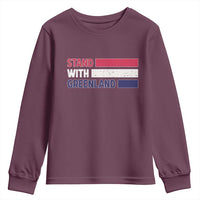 Vintage Retro Stand With Greenland Youth Sweatshirt Support Greenlander Gift