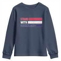 Vintage Retro Stand With Greenland Youth Sweatshirt Support Greenlander Gift