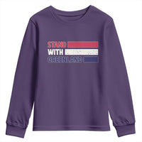 Vintage Retro Stand With Greenland Youth Sweatshirt Support Greenlander Gift