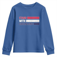 Vintage Retro Stand With Greenland Youth Sweatshirt Support Greenlander Gift