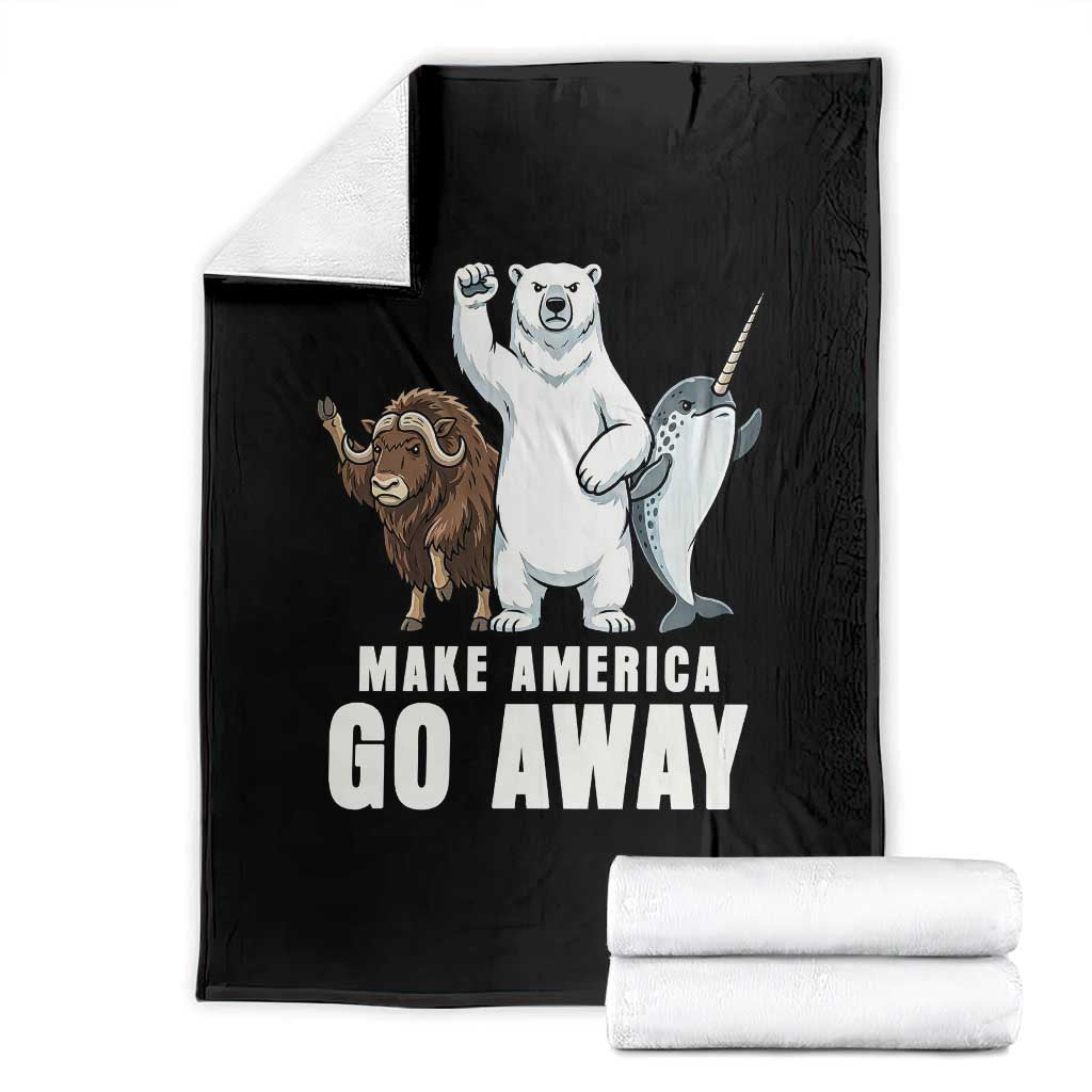 Funny Make America Go Away Throw Blanket Anti Authoritarian Political Gag Gift