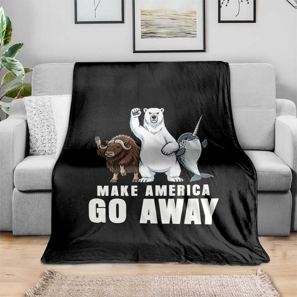 Funny Make America Go Away Throw Blanket Anti Authoritarian Political Gag Gift