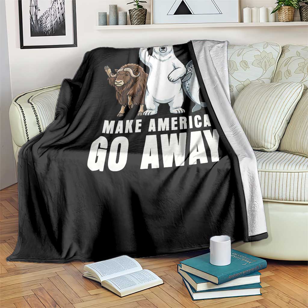 Funny Make America Go Away Throw Blanket Anti Authoritarian Political Gag Gift